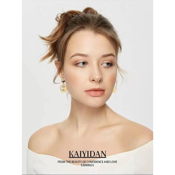 Treelife Gold Dangle Statement Vintage Cute Long Earring for Women Jewelry - Picture 8 of 9